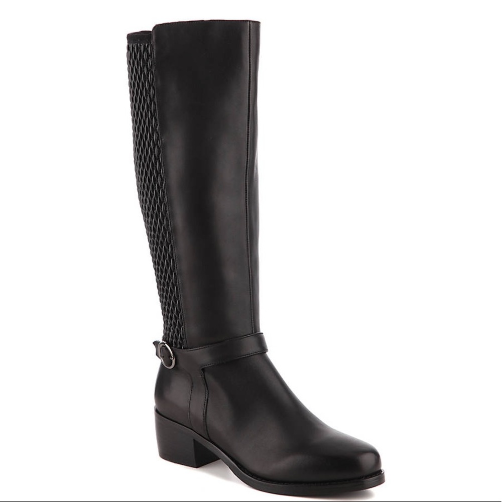 Vaneli Black Knee High Zipper Boots Size 6.5